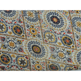 Off White Colour Cotton Satin Printed Fabric