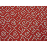 Dark Red Colour Bandhani Print On Cotton Fabric