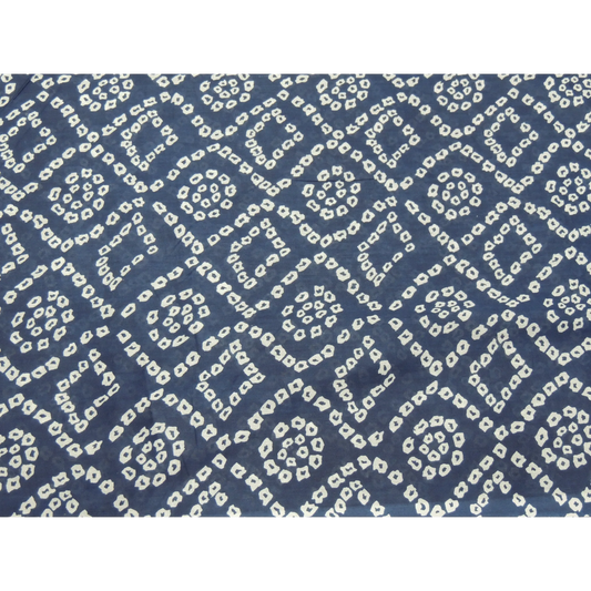 Navy Blue Colour Bandhani Print On Cotton Fabric