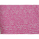 Gajar Pink Colour Zig Zag Print On Cotton Mal Fabric