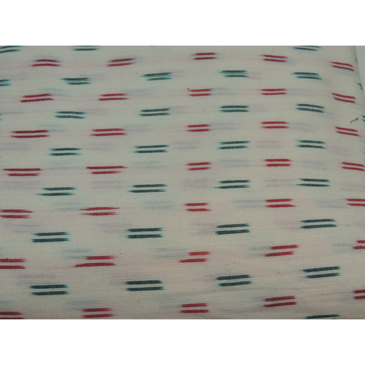 Off White Cotton Ikat Weave Fabric
