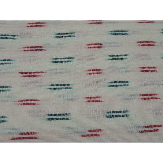 Off White Cotton Ikat Weave Fabric