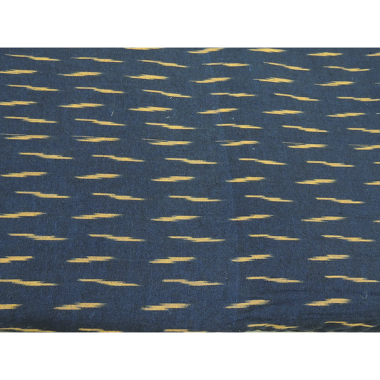 Navy Blue Cotton Ikat Weave Fabric