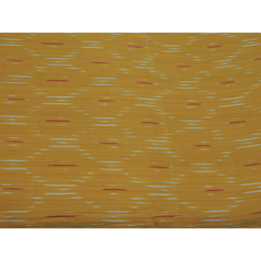Mustard Yellow Cotton Ikat Weave Fabric