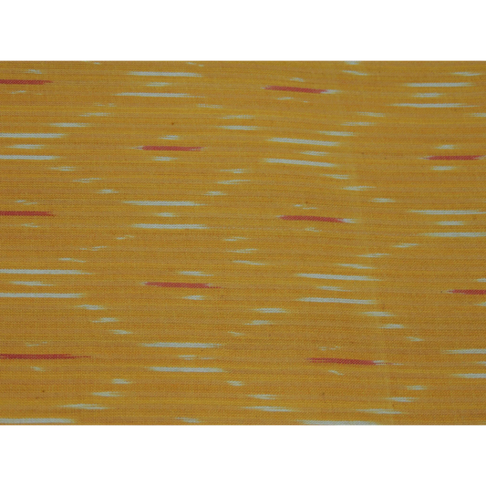 Mustard Yellow Cotton Ikat Weave Fabric