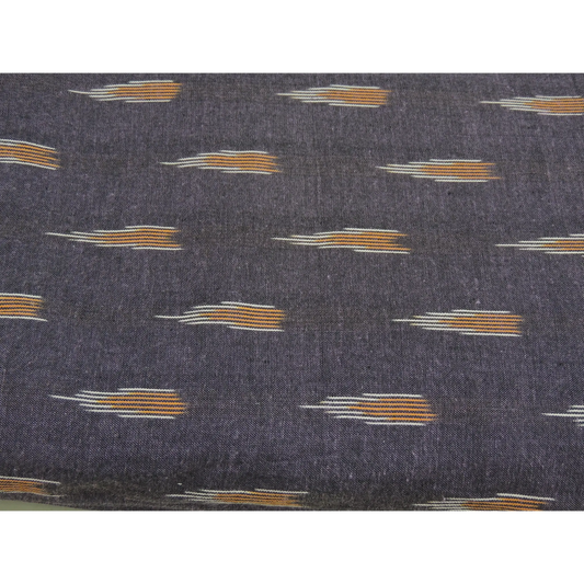 Grey Cotton Ikat Weave Fabric