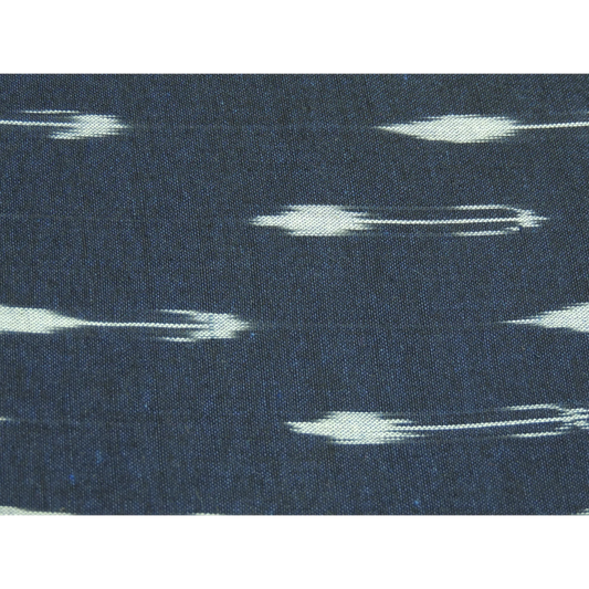 Navy Blue Cotton Ikat Weave Fabric