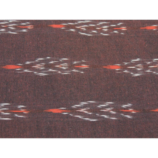 Maroon Cotton Ikat Weave Fabric