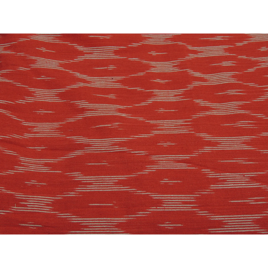 Red Cotton Ikat Weave Fabric