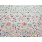 Floral Rainbow Sequins Embroidery On White Dyeable Georgette Fabric With Cut Work Border