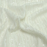 All Over Sequins Thread Work Embroidery On White Dyeable Georgette Fabric