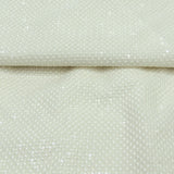 All Over Sequins Thread Work Embroidery On White Dyeable Georgette Fabric