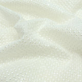 All Over Sequins Thread Work Embroidery On White Dyeable Georgette Fabric