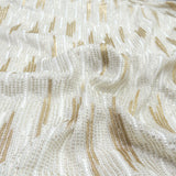 All Over Sequins Work Embroidery On White Dyeable Georgette Fabric