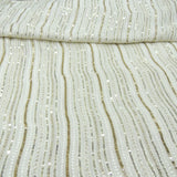 All Over Sequins Work Embroidery On White Dyeable Georgette Fabric