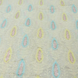 All Over Multi Color Sequins Work Embroidery On White Dyeable Georgette Fabric