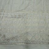 All Over Sequins Work Embroidery On White Dyeable Georgette Fabric