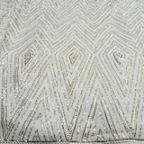 All Over Sequins Work Embroidery On White Dyeable Georgette Fabric