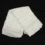 Mukaish Work Dupatta On White Dyeable Chinon Fabric