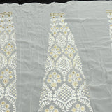 Sequins Thread Work Kali On White Dyeable Georgette Fabric