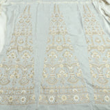 Mukaish Work Kali On White Dyeable Russian Silk Fabric