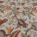 Off White Floral Digital Print On Muslin Fabric