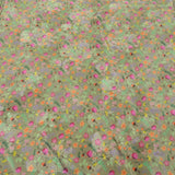 Green Floral Digital Print Jacquard Viscose Crepe Fabric