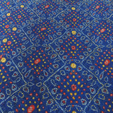 Blue Bandhani Georgette Printed Fabric