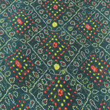 Bottle Green Bandhani Georgette Printed Fabric
