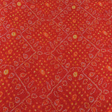 Red Bandhani Georgette Printed Fabric