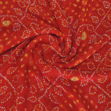 Red Bandhani Georgette Printed Fabric
