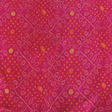 Pink Colour Bandhani Georgette Printed Fabric