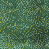 Green Colour Bandhani Georgette Printed Fabric