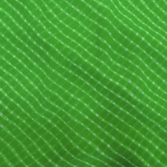 Green Colour Leheriya Georgette Printed Fabric