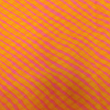Orange pink Colour Leheriya Georgette Printed Fabric