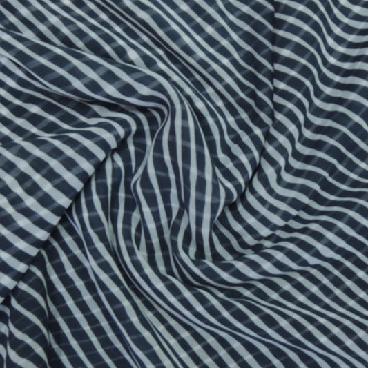 Grey Colour Leheriya Georgette Printed Fabric