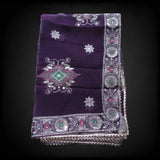 Purple Embellished Vintage Dupatta