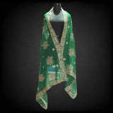 Green Embellished Vintage Dupatta