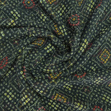 Black Bandhani Georgette Printed Fabric