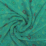 Sea Green Bandhani Georgette Printed Fabric