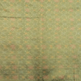 Green Pure Raw Silk Ikat Fabric