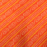 Orange Bandhani Georgette Printed Fabric