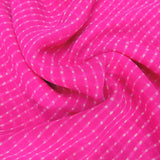 Pink Bandhani Georgette Printed Fabric