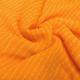 Orange Yellow Bandhani Georgette Printed Fabric
