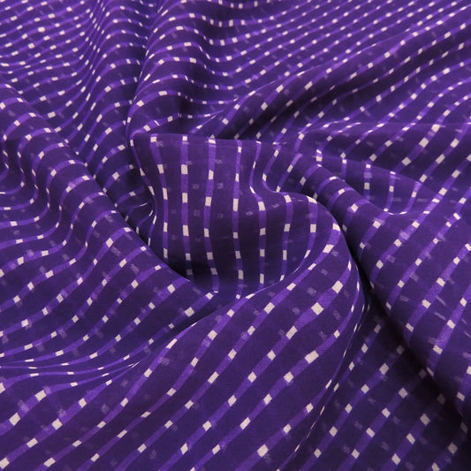 Purple Bandhani Georgette Printed Fabric