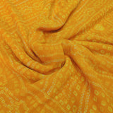 Yellow Bandhani Georgette Printed Fabric