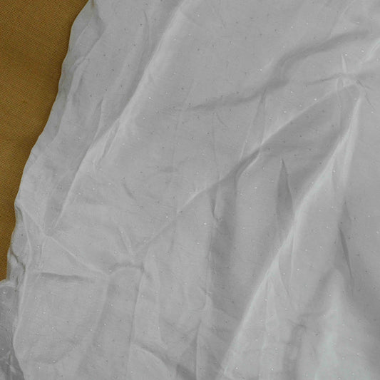 Viscose Self Buti Natural Crepe ( Royal ) Dyeable - Shree Om Fabrics