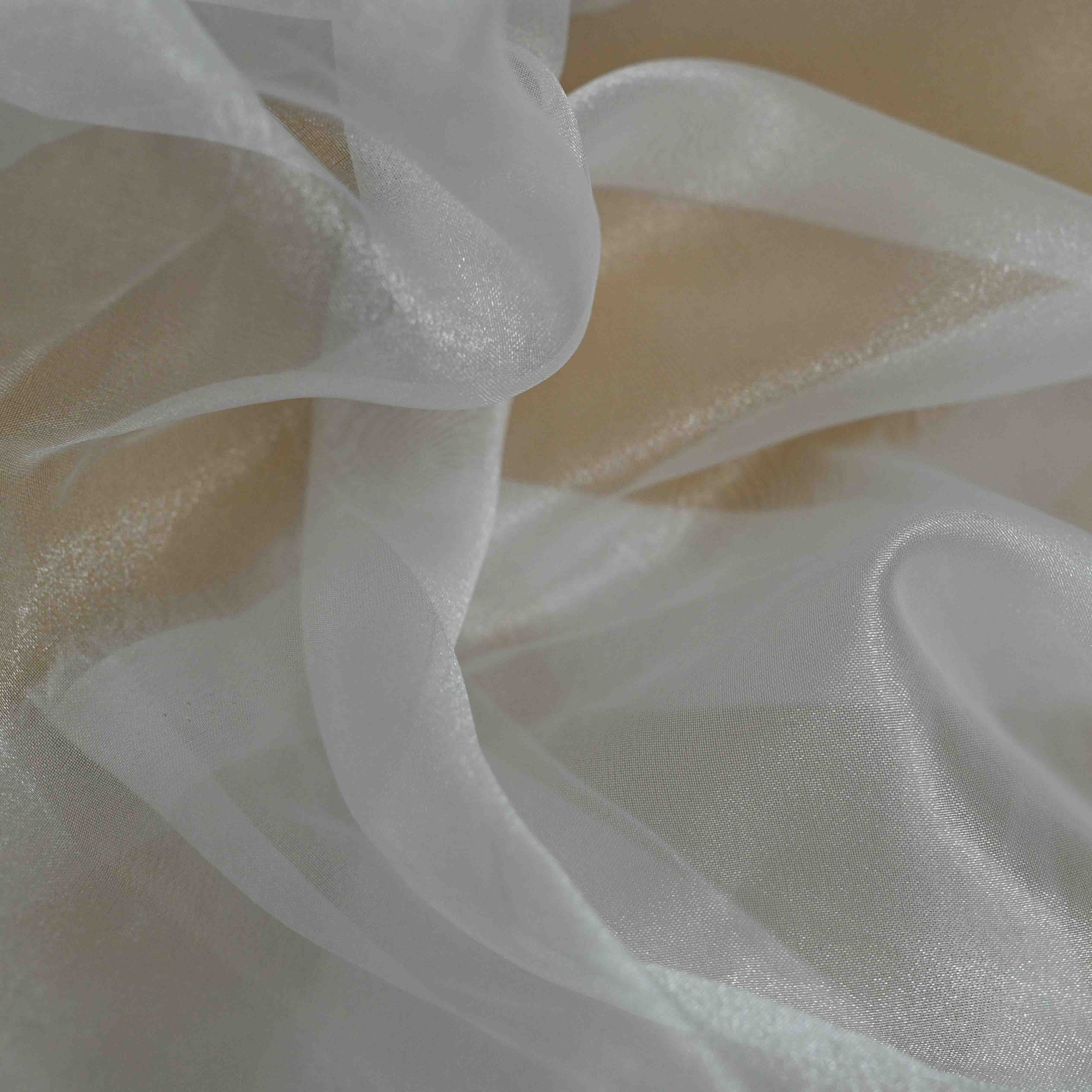 Nylon Shimmer Organza Fabric Dyeable - Shree Om Fabrics