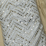 All Over Zig Zag Mirror Work On Dyeable Upada Fabric