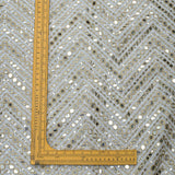 All Over Zig Zag Mirror Work On Dyeable Upada Fabric